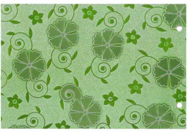 Glitzerkarton 50x70cm (250g/m) ""Grüne Blumen mit Ranken"" 5 Bögen""